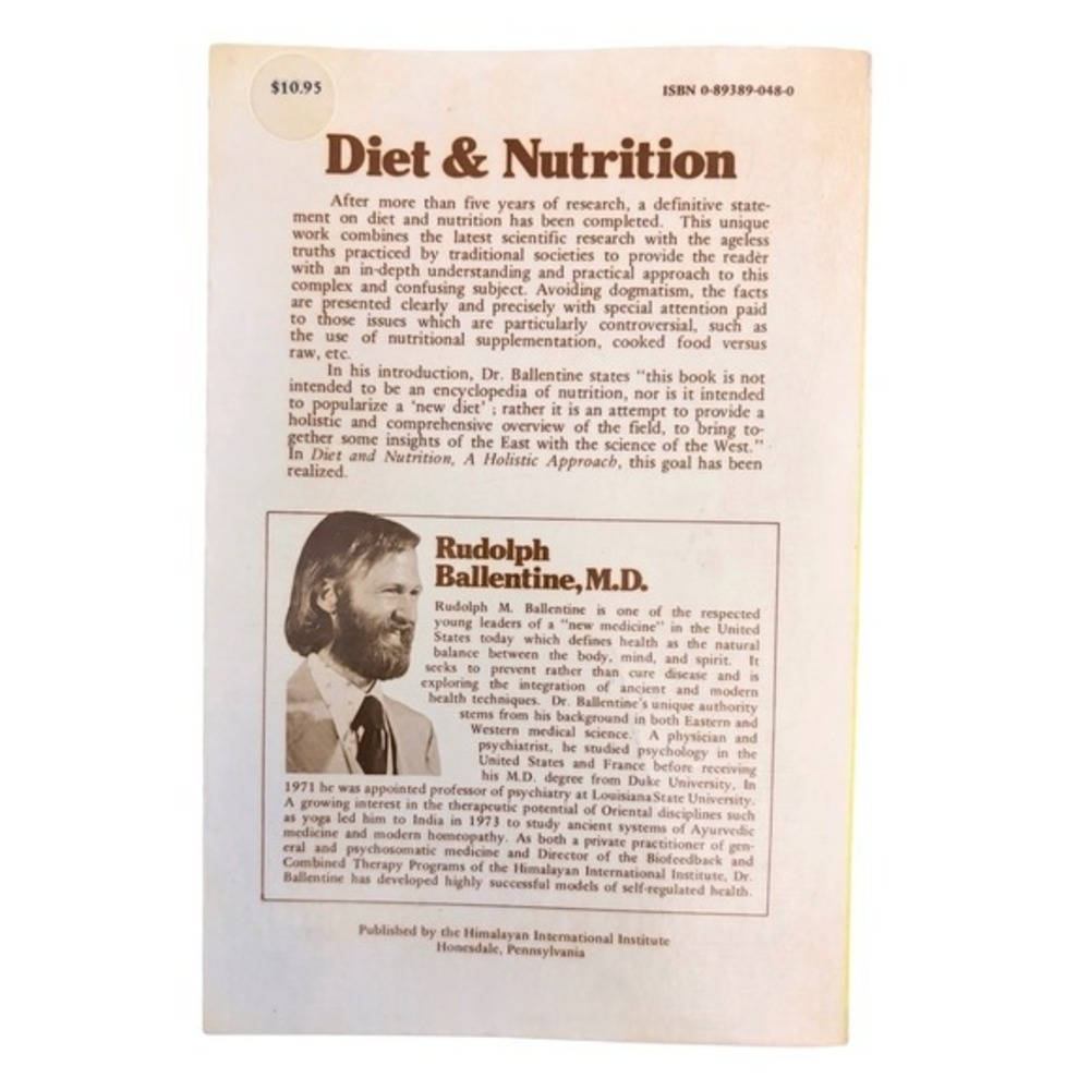 Vintage Diet & Nutrition A Holistic Approach Rudolph Ballentine MD Book - Picture 5 of 5